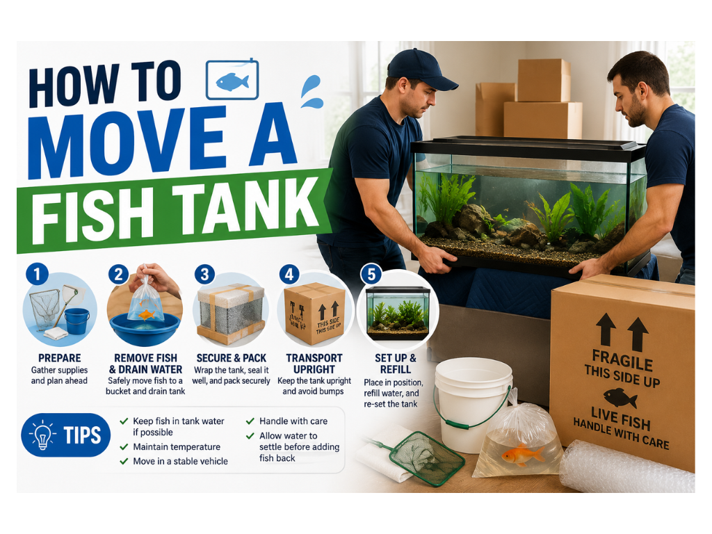 Moving a fish tank safely requires careful planning and execution.